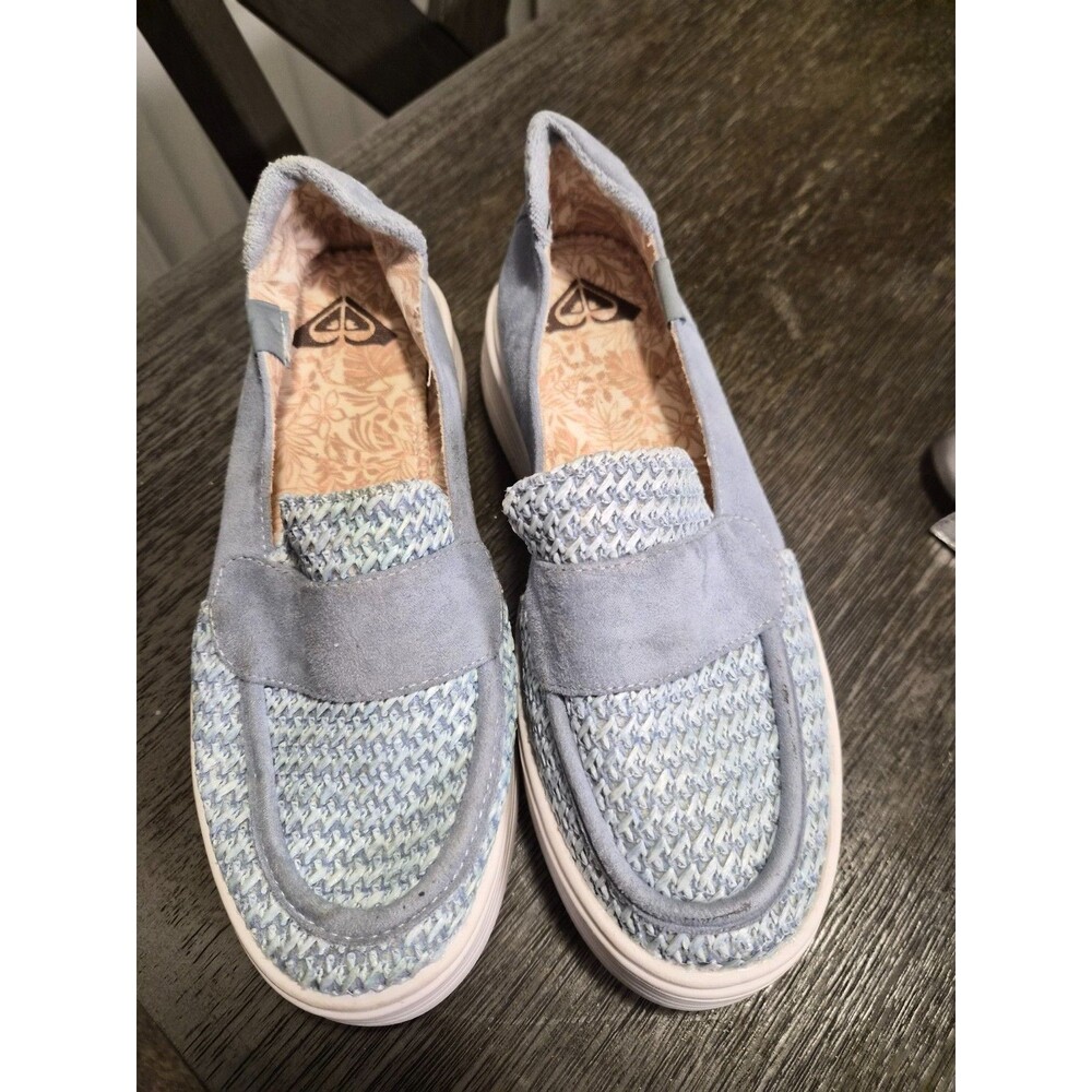 Roxy Sheilahh 2.0 Loafer Women's Blue Slip On Platform Comfort Casual Shoes -7.5